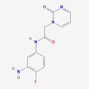molecular formula C12H11FN4O2 B2819668 N-(3-amino-4-fluorophenyl)-2-(2-oxo-1,2-dihydropyrimidin-1-yl)acetamide CAS No. 953732-34-8