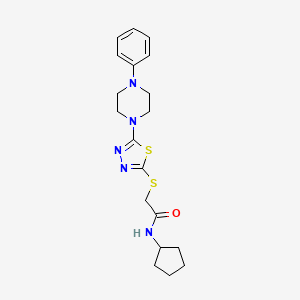 N-cyclopentyl-2-((5-(4-phenylpiperazin-1-yl)-1,3,4-thiadiazol-2-yl)thio)acetamide