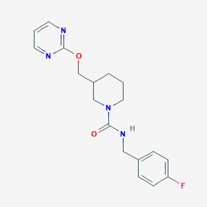 N-[(4-Fluorophenyl)methyl]-3-(pyrimidin-2-yloxymethyl)piperidine-1-carboxamide