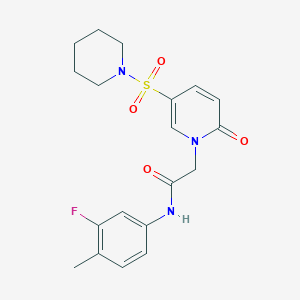 N-(3-fluoro-4-methylphenyl)-2-[2-oxo-5-(piperidin-1-ylsulfonyl)pyridin-1(2H)-yl]acetamide