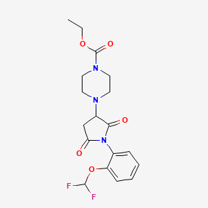 Ethyl 4-(1-(2-(difluoromethoxy)phenyl)-2,5-dioxopyrrolidin-3-yl)piperazine-1-carboxylate