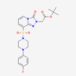 molecular formula C22H26FN5O5S B2819699 tert-butyl 2-(8-((4-(4-fluorophenyl)piperazin-1-yl)sulfonyl)-3-oxo-[1,2,4]triazolo[4,3-a]pyridin-2(3H)-yl)acetate CAS No. 1251623-03-6