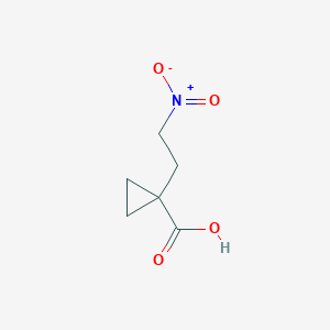 molecular formula C6H9NO4 B2819700 1-(2-Nitroethyl)cyclopropane-1-carboxylic acid CAS No. 2445794-10-3