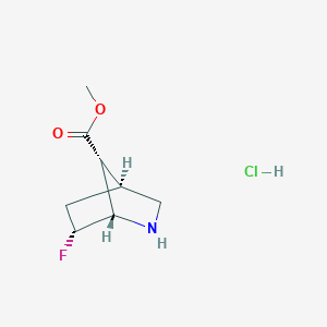 molecular formula C8H13ClFNO2 B2819707 Methyl (1S,4S,6R,7R)-6-fluoro-2-azabicyclo[2.2.1]heptane-7-carboxylate;hydrochloride CAS No. 2375250-74-9