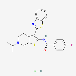 N-(3-(benzo[d]thiazol-2-yl)-6-isopropyl-4,5,6,7-tetrahydrothieno[2,3-c]pyridin-2-yl)-4-fluorobenzamide hydrochloride