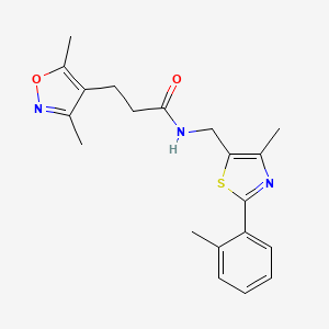 3-(3,5-dimethylisoxazol-4-yl)-N-((4-methyl-2-(o-tolyl)thiazol-5-yl)methyl)propanamide