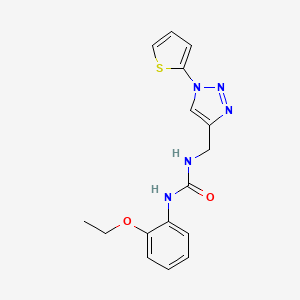molecular formula C16H17N5O2S B2819717 1-(2-ethoxyphenyl)-3-((1-(thiophen-2-yl)-1H-1,2,3-triazol-4-yl)methyl)urea CAS No. 2319722-45-5
