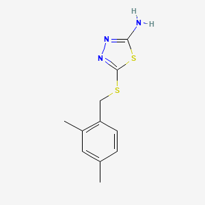 molecular formula C11H13N3S2 B2819723 5-[(2,4-Dimethylbenzyl)thio]-1,3,4-thiadiazol-2-amine CAS No. 302566-89-8