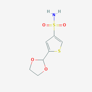 molecular formula C7H9NO4S2 B2819729 5-(1,3-二氧杂环戊烷-2-基)噻吩-3-磺酰胺 CAS No. 2241142-37-8