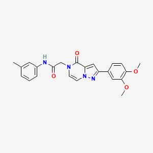molecular formula C23H22N4O4 B2819736 2-(2-(3,4-二甲氧基苯基)-4-氧代吡嘧啶-5(4H)-基)-N-(间甲苯基)乙酰胺 CAS No. 941981-70-0