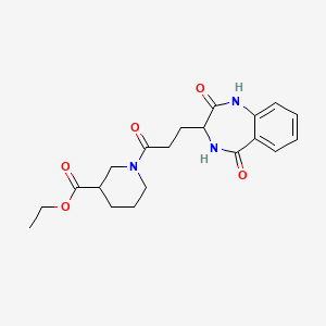 ethyl 1-[3-(2-hydroxy-5-oxo-4,5-dihydro-3H-1,4-benzodiazepin-3-yl)propanoyl]piperidine-3-carboxylate