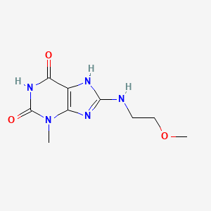 molecular formula C9H13N5O3 B2819748 8-(2-methoxyethylamino)-3-methyl-7H-purine-2,6-dione CAS No. 476482-14-1
