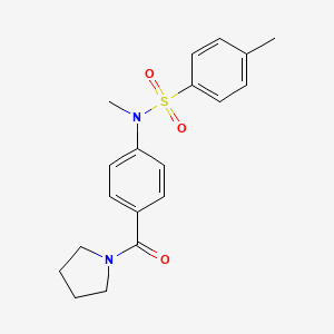 molecular formula C19H22N2O3S B2819751 N,4-dimethyl-N-(4-(pyrrolidine-1-carbonyl)phenyl)benzenesulfonamide CAS No. 693265-37-1