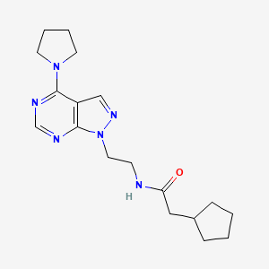 2-cyclopentyl-N-(2-(4-(pyrrolidin-1-yl)-1H-pyrazolo[3,4-d]pyrimidin-1-yl)ethyl)acetamide