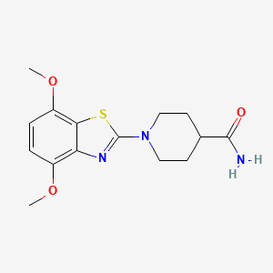 molecular formula C15H19N3O3S B2819767 1-(4,7-Dimethoxy-1,3-benzothiazol-2-yl)piperidine-4-carboxamide CAS No. 2415510-35-7