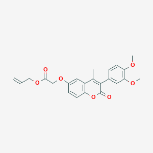 molecular formula C23H22O7 B2819774 prop-2-en-1-yl 2-{[3-(3,4-dimethoxyphenyl)-4-methyl-2-oxo-2H-chromen-6-yl]oxy}acetate CAS No. 869341-26-4