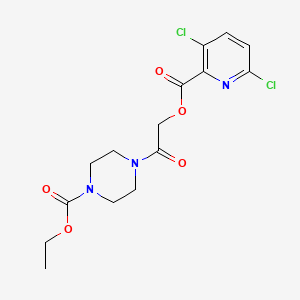 molecular formula C15H17Cl2N3O5 B2819776 Ethyl 4-[2-(3,6-dichloropyridine-2-carbonyl)oxyacetyl]piperazine-1-carboxylate CAS No. 874641-27-7