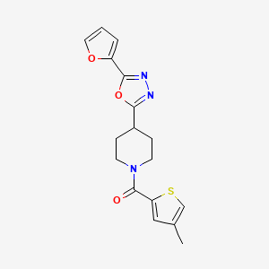 molecular formula C17H17N3O3S B2819782 (4-(5-(Furan-2-yl)-1,3,4-oxadiazol-2-yl)piperidin-1-yl)(4-methylthiophen-2-yl)methanone CAS No. 1209418-24-5