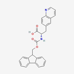 molecular formula C27H22N2O4 B2819785 (2S)-2-({[(9H-fluoren-9-yl)methoxy]carbonyl}amino)-3-(quinolin-6-yl)propanoic acid CAS No. 1998643-85-8