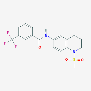 molecular formula C18H17F3N2O3S B2819786 N-(1-methylsulfonyl-3,4-dihydro-2H-quinolin-6-yl)-3-(trifluoromethyl)benzamide CAS No. 899983-60-9