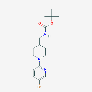 molecular formula C16H24BrN3O2 B2819787 叔丁基((1-(5-溴吡啶-2-基)哌啪啶-4-基)甲基)氨基甲酸酯 CAS No. 1289007-64-2