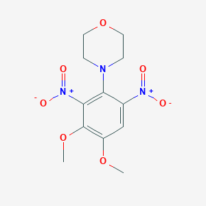molecular formula C12H15N3O7 B2819788 4-(3,4-Dimethoxy-2,6-dinitrophenyl)morpholine CAS No. 861211-06-5