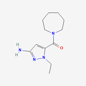 molecular formula C12H20N4O B2819790 5-(azepane-1-carbonyl)-1-ethyl-1H-pyrazol-3-amine CAS No. 1895787-59-3