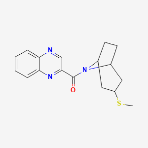molecular formula C17H19N3OS B2819791 2-[3-(methylsulfanyl)-8-azabicyclo[3.2.1]octane-8-carbonyl]quinoxaline CAS No. 1788542-21-1