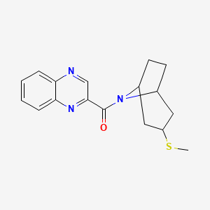 molecular formula C17H19N3OS B2819791 ((1R,5S)-3-(methylthio)-8-azabicyclo[3.2.1]octan-8-yl)(quinoxalin-2-yl)methanone CAS No. 1788542-21-1