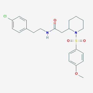 N-(4-chlorophenethyl)-2-(1-((4-methoxyphenyl)sulfonyl)piperidin-2-yl)acetamide