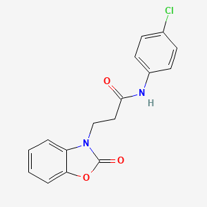 molecular formula C16H13ClN2O3 B2819798 N-(4-chlorophenyl)-3-(2-oxobenzo[d]oxazol-3(2H)-yl)propanamide CAS No. 263160-21-0