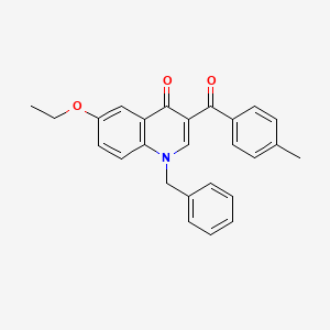 molecular formula C26H23NO3 B2819799 1-benzyl-6-ethoxy-3-(4-methylbenzoyl)-1,4-dihydroquinolin-4-one CAS No. 866016-61-7