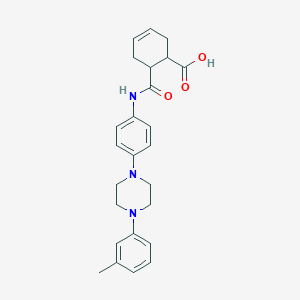 molecular formula C25H29N3O3 B281980 6-({4-[4-(3-methylphenyl)-1-piperazinyl]anilino}carbonyl)-3-cyclohexene-1-carboxylicacid 