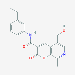 B2819800 N-(3-ethylphenyl)-5-(hydroxymethyl)-8-methyl-2-oxopyrano[2,3-c]pyridine-3-carboxamide CAS No. 443117-40-6
