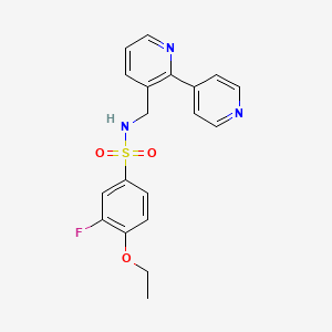 molecular formula C19H18FN3O3S B2819805 N-([2,4'-bipyridin]-3-ylmethyl)-4-ethoxy-3-fluorobenzenesulfonamide CAS No. 2034432-91-0