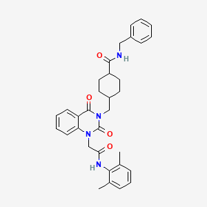 molecular formula C33H36N4O4 B2819816 N-benzyl-4-((1-(2-((2,6-dimethylphenyl)amino)-2-oxoethyl)-2,4-dioxo-1,2-dihydroquinazolin-3(4H)-yl)methyl)cyclohexanecarboxamide CAS No. 866344-89-0