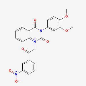 3-(3,4-dimethoxyphenyl)-1-[2-(3-nitrophenyl)-2-oxoethyl]-4aH-quinazolin-1-ium-2,4-dione