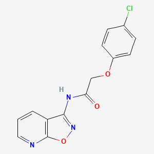 molecular formula C14H10ClN3O3 B2819820 2-(4-chlorophenoxy)-N-([1,2]oxazolo[5,4-b]pyridin-3-yl)acetamide CAS No. 1020979-09-2