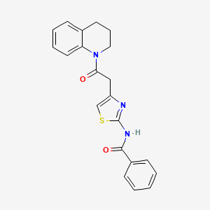 molecular formula C21H19N3O2S B2819836 N-(4-(2-(3,4-dihydroquinolin-1(2H)-yl)-2-oxoethyl)thiazol-2-yl)benzamide CAS No. 941943-10-8
