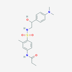 molecular formula C20H27N3O4S B2819859 N-(4-(N-(2-(4-(dimethylamino)phenyl)-2-hydroxyethyl)sulfamoyl)-3-methylphenyl)propionamide CAS No. 1448057-97-3