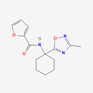 molecular formula C14H17N3O3 B2819863 N~2~-[1-(3-methyl-1,2,4-oxadiazol-5-yl)cyclohexyl]-2-furamide CAS No. 1340824-84-1