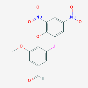 molecular formula C14H9IN2O7 B2819864 4-(2,4-Dinitrophenoxy)-3-iodo-5-methoxybenzaldehyde CAS No. 792947-74-1