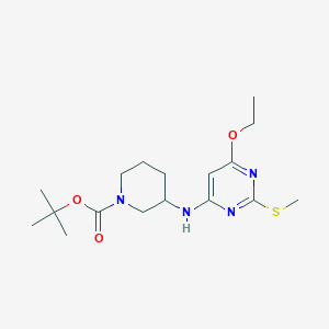 molecular formula C17H28N4O3S B2819866 tert-Butyl 3-((6-ethoxy-2-(methylthio)pyrimidin-4-yl)amino)piperidine-1-carboxylate CAS No. 1353973-26-8