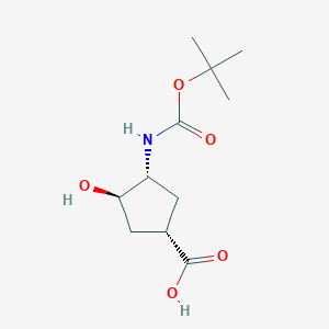 molecular formula C11H19NO5 B2819867 (1S,3R,4R)-3-(tert-butoxycarbonylamino)-4-hydroxy-cyclopentanecarboxylic acid CAS No. 1008773-77-0