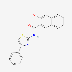 molecular formula C21H16N2O2S B2819868 3-methoxy-N-(4-phenylthiazol-2-yl)-2-naphthamide CAS No. 312914-29-7