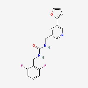 molecular formula C18H15F2N3O2 B2819873 1-(2,6-Difluorobenzyl)-3-((5-(furan-2-yl)pyridin-3-yl)methyl)urea CAS No. 2034341-95-0