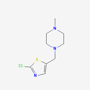 molecular formula C9H14ClN3S B2819876 1-[(2-Chloro-1,3-thiazol-5-yl)methyl]-4-methylpiperazine CAS No. 341967-70-2