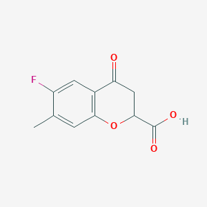 molecular formula C11H9FO4 B2819879 6-Fluoro-7-methyl-4-oxochroman-2-carboxylic acid CAS No. 1420794-81-5