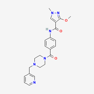 3-methoxy-1-methyl-N-(4-(4-(pyridin-3-ylmethyl)piperazine-1-carbonyl)phenyl)-1H-pyrazole-4-carboxamide