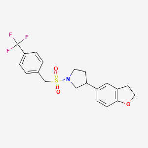 3-(2,3-Dihydro-1-benzofuran-5-yl)-1-{[4-(trifluoromethyl)phenyl]methanesulfonyl}pyrrolidine